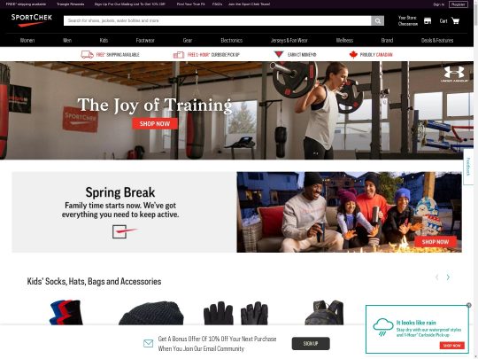 SportChek review, a site that is one of many popular Sports Clothing Stores