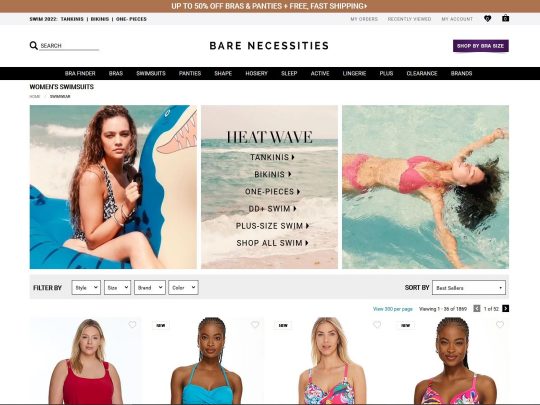 BareNecessities Swimwear review, a site that is one of many popular Women's Swimwear Stores