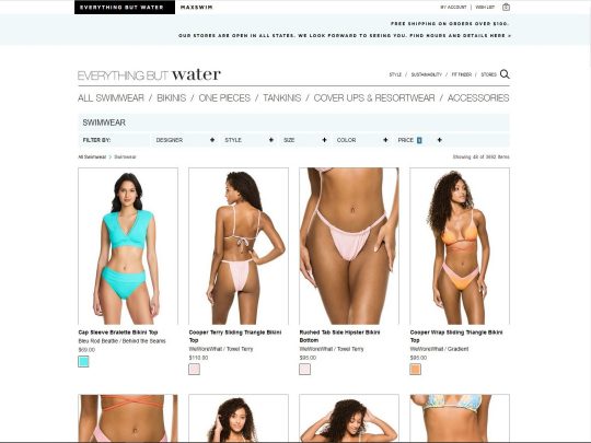 EverythingButWater review, a site that is one of many popular Female Swimwear Stores