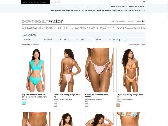 EverythingButWater review, a site that is one of many popular Women's Swimwear Stores