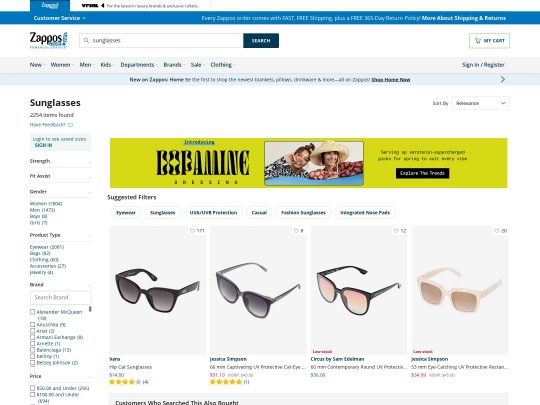 Zappos Sunglasses review, a site that is one of many popular Sunglasses Stores