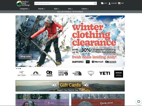 OutdoorGearExchange review, a site that is one of many popular Outdoor Gear Stores