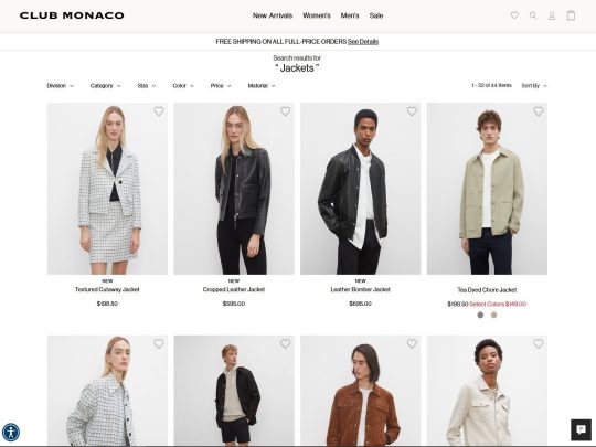 ClubMonaco Jackets review, a site that is one of many popular Popular Jacket Stores