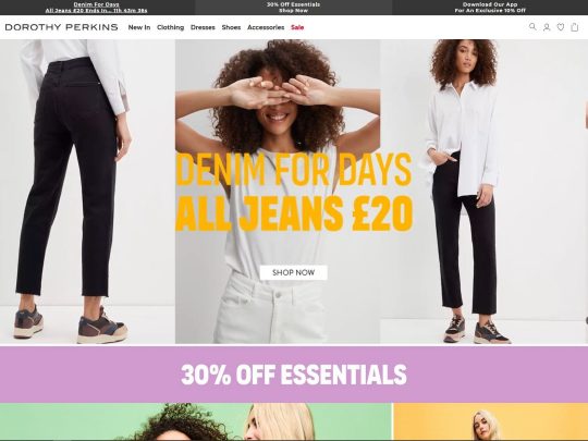 Dorothy Perkins a Female eCommerce Shop With all Types of Clothing For Females