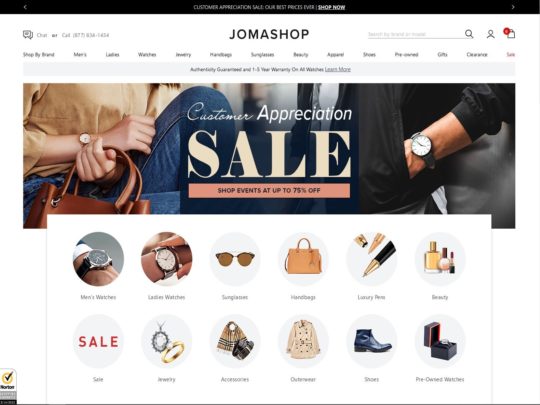 Jomashop is a leading fashion retailer in watches, handbags, sunglasses, jewelry, beauty and more.