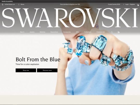 Step into the magical world of Swarovski: charming jewelry, elegant watches, and more.
