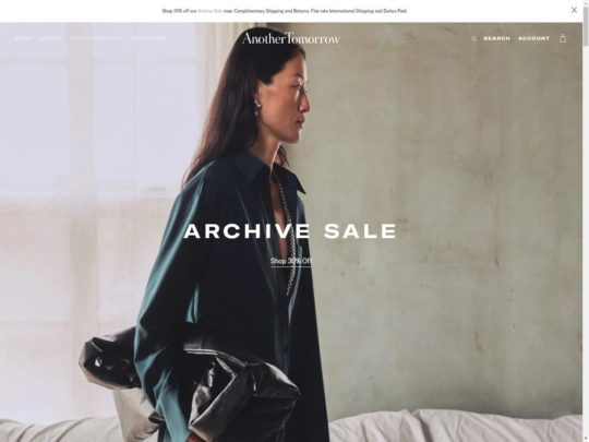 Another Tomorrow review, a site that is one of many popular Female eCommerce Stores