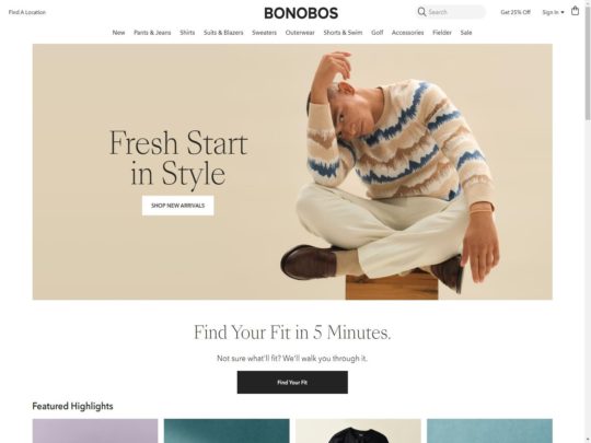 Bonobos review, a site that is one of many popular Male eCommerce Stores