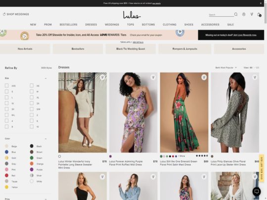 Lulus Dresses review, a site that is one of many popular Stores for Dresses
