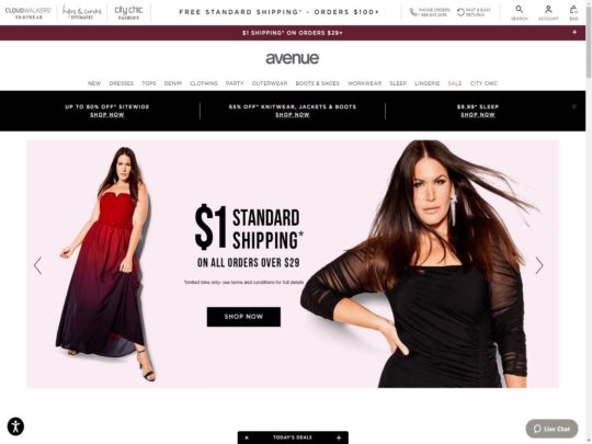 Avenue review, a site that is one of many popular Plus Sized Women's Clothing