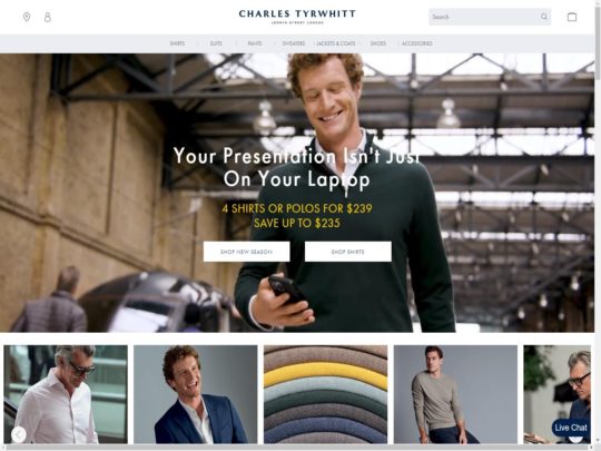 Charles Tyrwhitt review, a site that is one of many popular Male eCommerce Stores