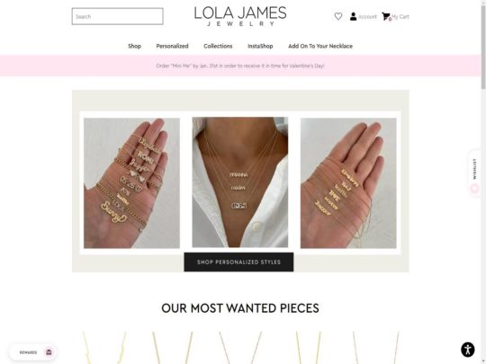 Lola James Jewelry review, a site that is one of many popular Female Jewellery Stores