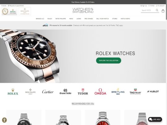 Watches of Switzerland review, a site that is one of many popular Popular Watch Stores
