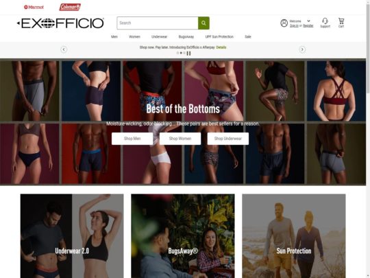 ExOfficio review, a site that is one of many popular Underwear Stores