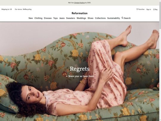 Reformation review, a site that is one of many popular Women's eCommerce Stores