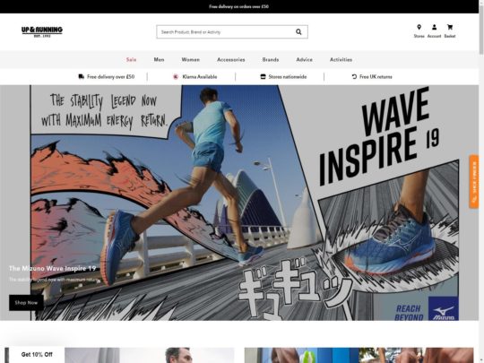 Up & Running review, a site that is one of many popular Sports Shoe Stores