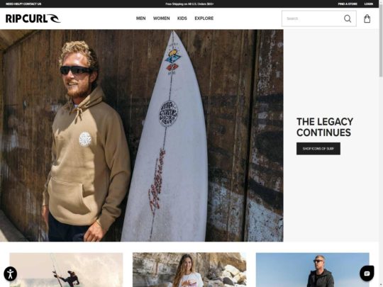 Rip Curl review, a site that is one of many popular Unisex Swimwear Stores