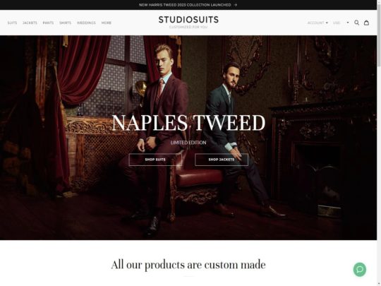 StudioSuits review, a site that is one of many popular Men's Suit Stores