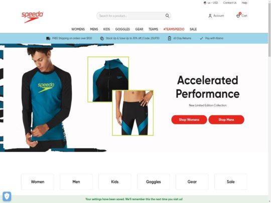 Speedo review, a site that is one of many popular Branded Sports Stores