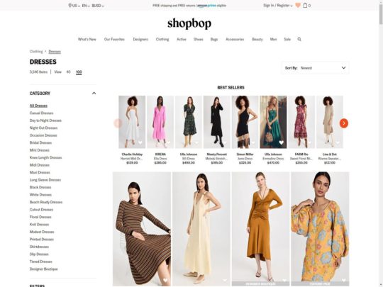 Shopbop Dresses review, a site that is one of many popular Stores for Dresses