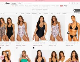 A wide range of trendy swimwear from BooHoo's collection available for purchase online