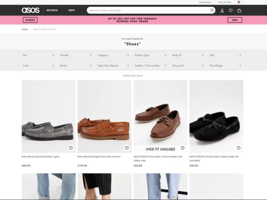 ASOS shoes for men and women: Find the perfect pair for any occasion. Shop now for boots, sneakers, sandals, and more.