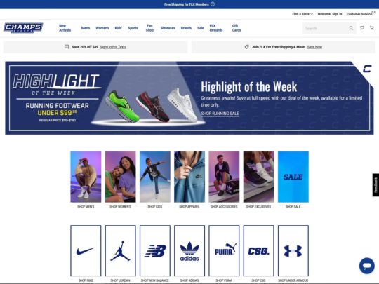 Champs Sports review, a site that is one of many popular Sports Clothing Stores