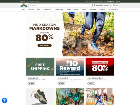 Explore the great outdoors with Eastern Mountain Sports: Your one-stop-shop for top-quality outdoor gear and apparel.