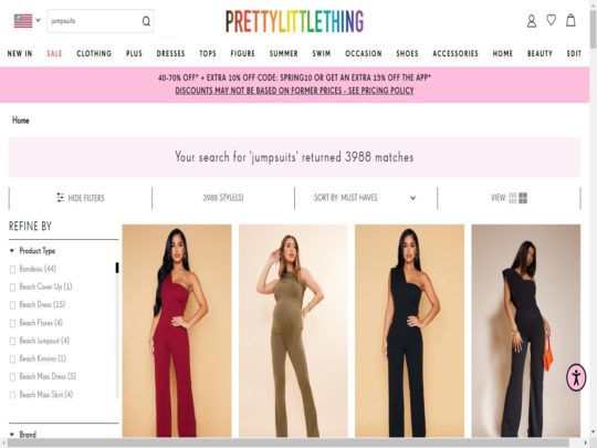 PrettyLittleThing Jumpsuits review, a site that is one of many popular Jumpsuit Stores