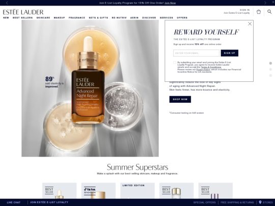 Estée Lauder review, a site that is one of many popular Makeup Stores