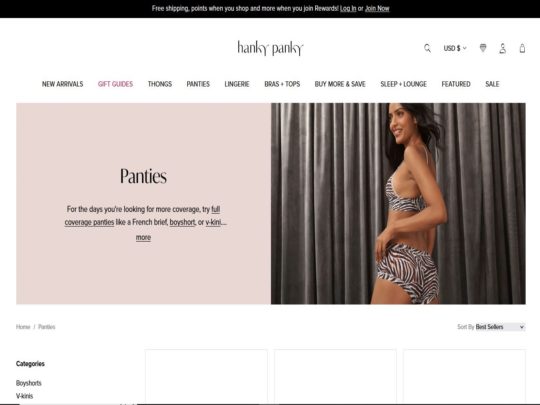 Hanky Pank Panties review, a site that is one of many popular Women's Underwear Stores