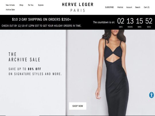 Hervé Léger review, a site that is one of many popular Designer Brands