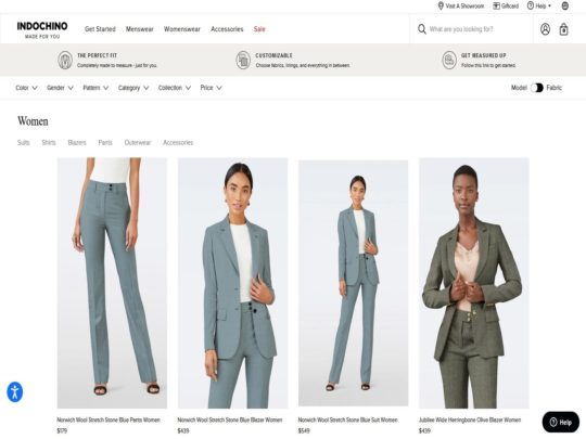 Indochino Women review, a site that is one of many popular Women's Tailored Clothing