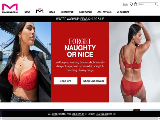 Maidenform review, a site that is one of many popular Women's Underwear Stores