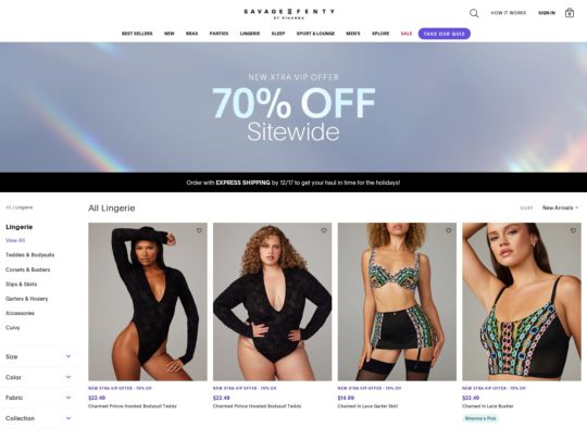 SavageXFenty Lingerie review, a site that is one of many popular Lingerie Stores