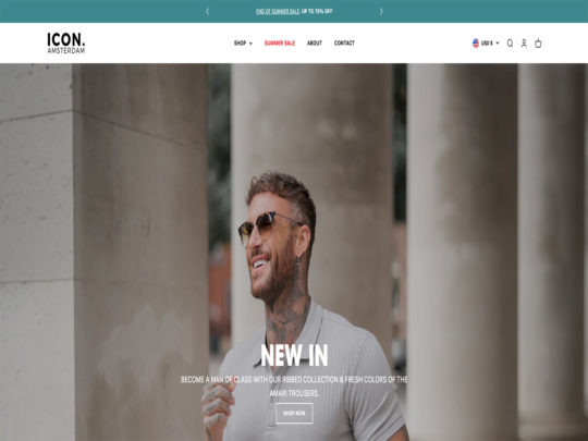 ICON. Amsterdam: A premium lifestyle brand known for minimalist designs, high-quality materials, and modern urban style.