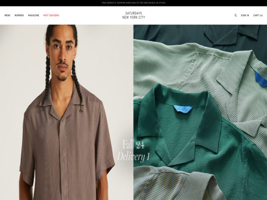 Shop Saturdays NYC for modern menswear and womenswear inspired by surf culture. Discover premium clothing and accessories.