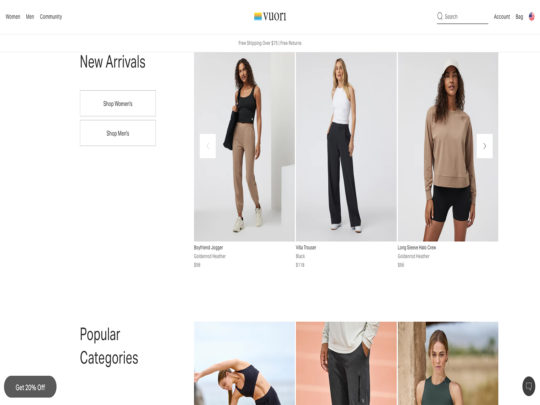 Vuori review, a site that is one of many popular Branded Sports Stores