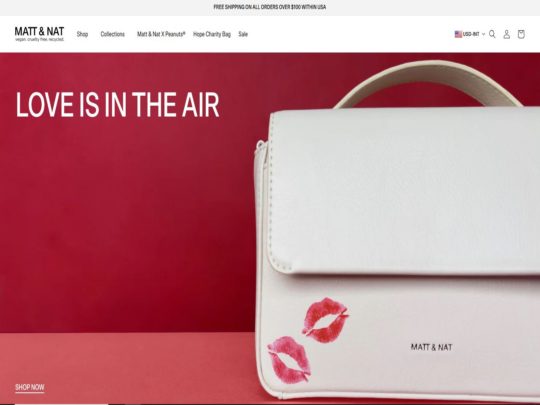 Matt & Nat offers stylish, vegan leather bags and accessories, focusing on sustainability and eco-friendly materials.
