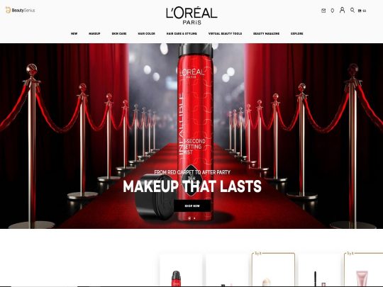 L'Oréal Paris: A global beauty brand offering skincare, haircare, and makeup with the slogan 'Because You're Worth It.'