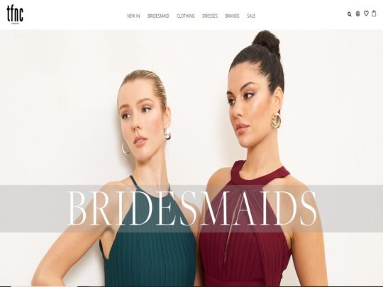 TFNC London is a fashion brand known for its elegant, affordable occasion dresses, including bridesmaid and evening wear.