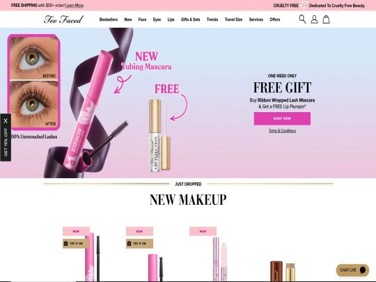 Too Faced offers innovative, cruelty-free makeup products designed to empower self-expression and confidence.
