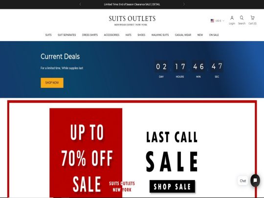 Shop Suits Outlets for affordable men's suits, tuxedos, and blazers—perfect for weddings, work, and special occasions.