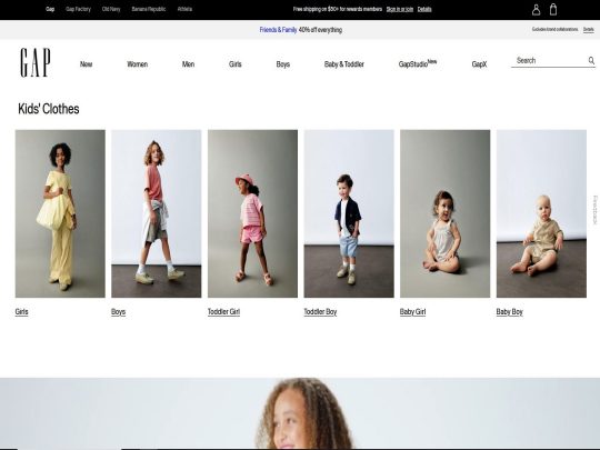 Gap Kids offers stylish, comfortable, and durable clothing for boys and girls, perfect for school, play, and everyday wear.