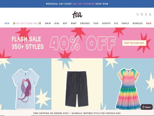 Tea Collection offers globally inspired children's clothing with vibrant prints, quality fabrics, and modern, playful designs.