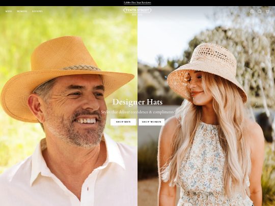 Shop stylish, high-quality hats at Tenth Street — classic and modern styles for every season and occasion.