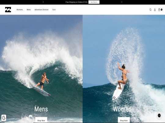 Billabong offers surf-inspired clothing and swimwear, blending coastal style with comfort for active, free-spirited lifestyles.