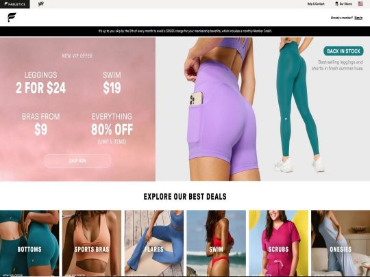 Fabletics offers stylish, size-inclusive women’s activewear with VIP deals, flexible outfits, and new drops monthly.