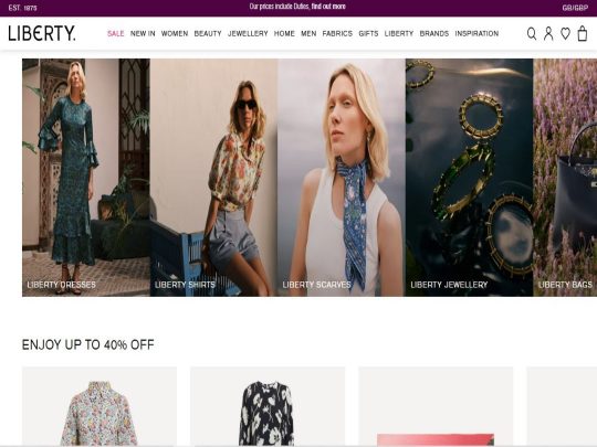 Shop luxury fashion, beauty, and homeware at Liberty London—iconic heritage store with online shopping and global delivery.