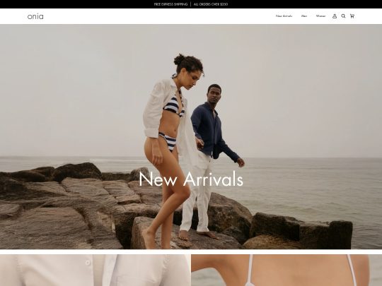 Onia offers premium swimwear and resortwear blending modern design, comfort, and quality for effortless vacation style.